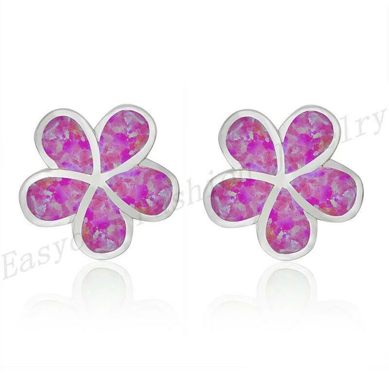 Opal Earrings Dangle - НОВЫЕ женские элегантные серебряные серьги-гвоздики с