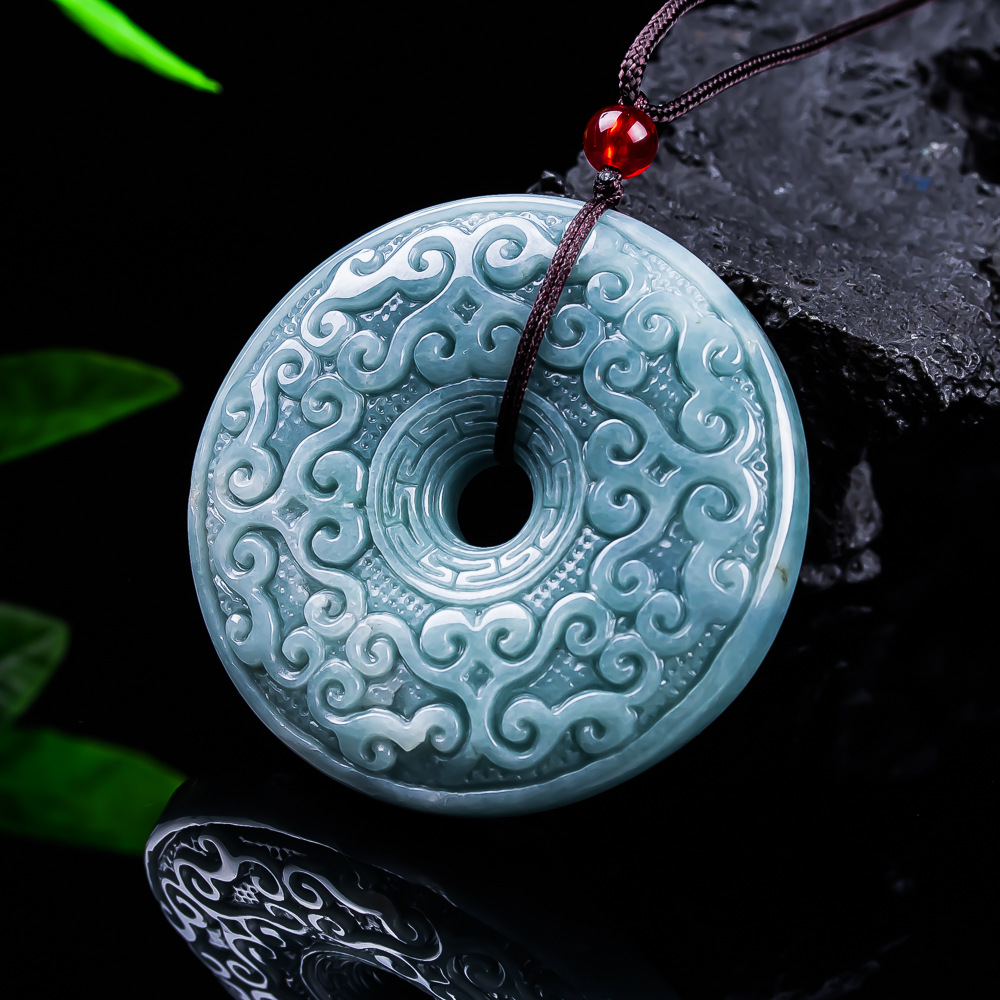 Jewelry & Watches Company - Натуральный бирманский нефритовый кулон-цветок, винтажное дизайнерское
