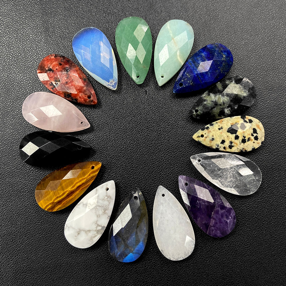 Opal Earrings Dangle - Натуральный кулон в виде капли воды,