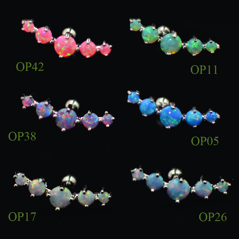 Opal Earrings Dangle - Серьги для пирсинга, нержавеющая сталь и