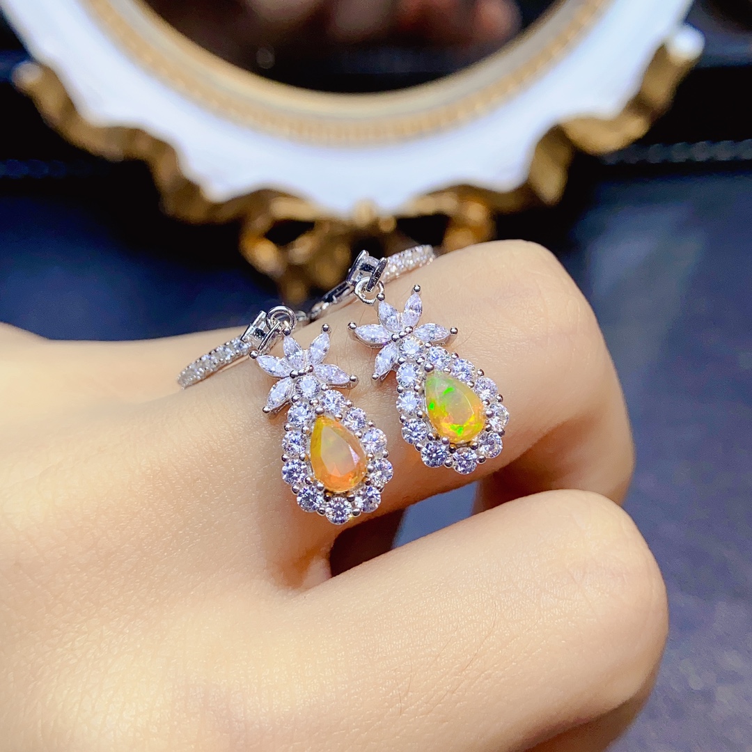 Классические длинные висячие с – обзор и цена Opal Earrings Dangle