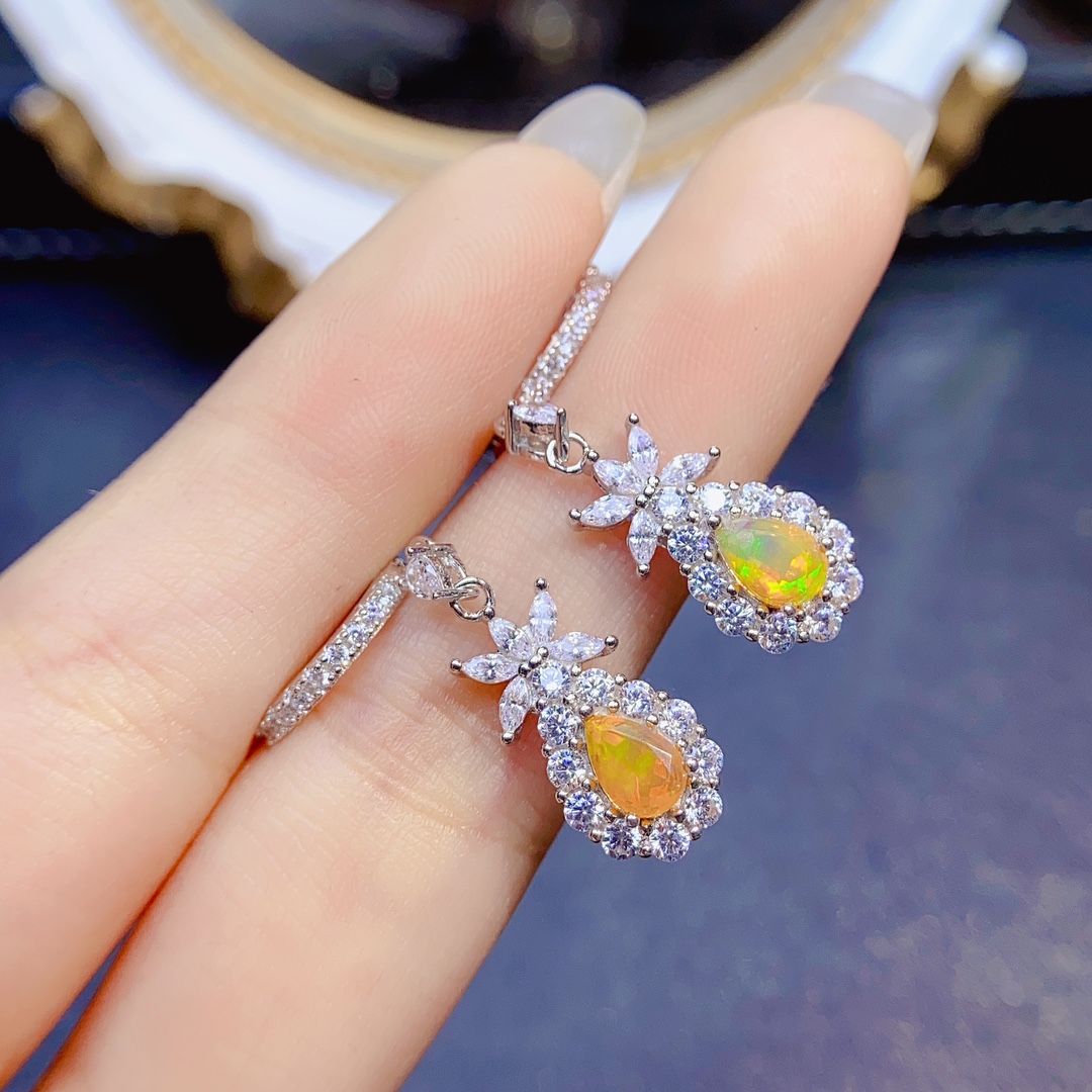 Классические длинные висячие с – обзор и цена Opal Earrings Dangle