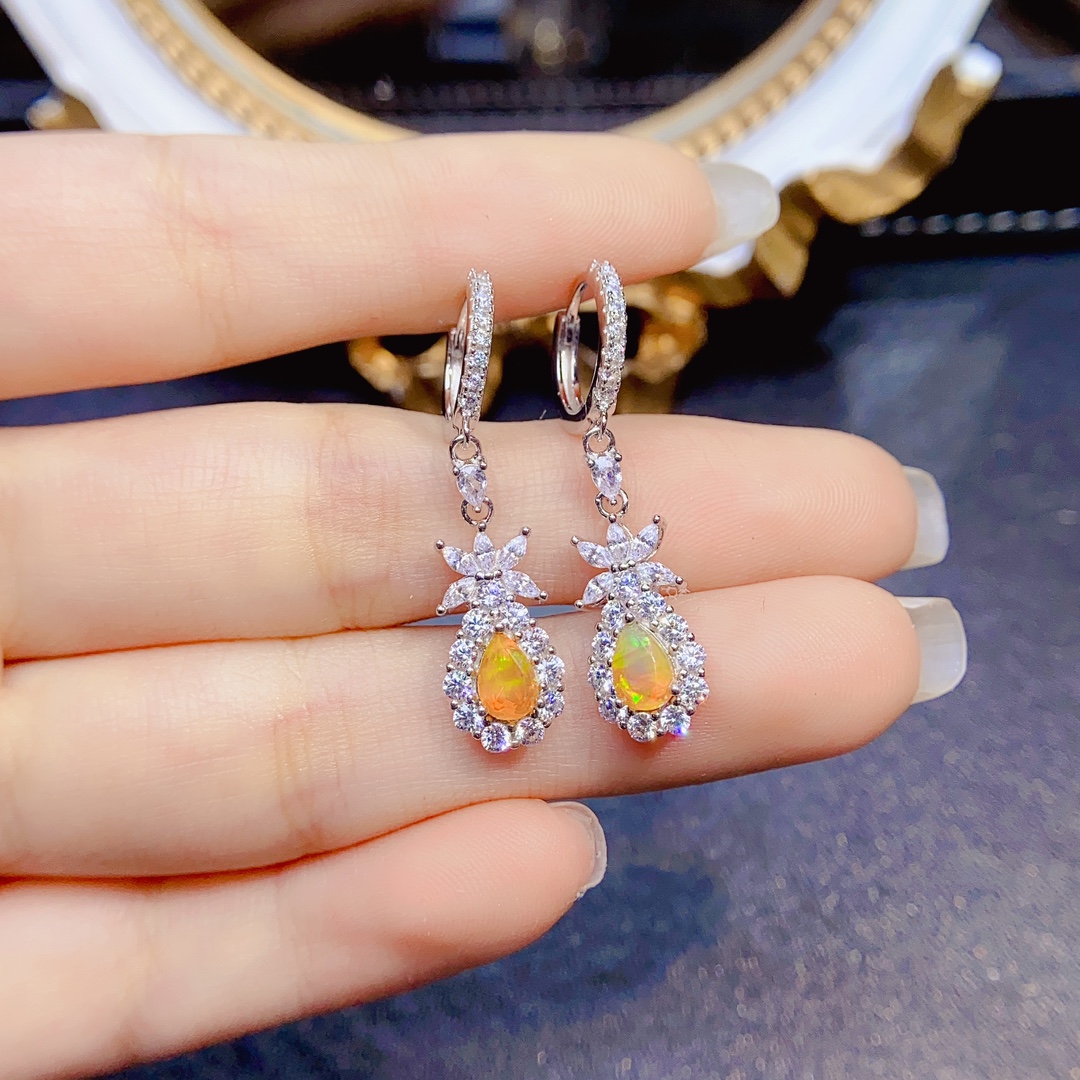 Классические длинные висячие с – обзор и цена Opal Earrings Dangle